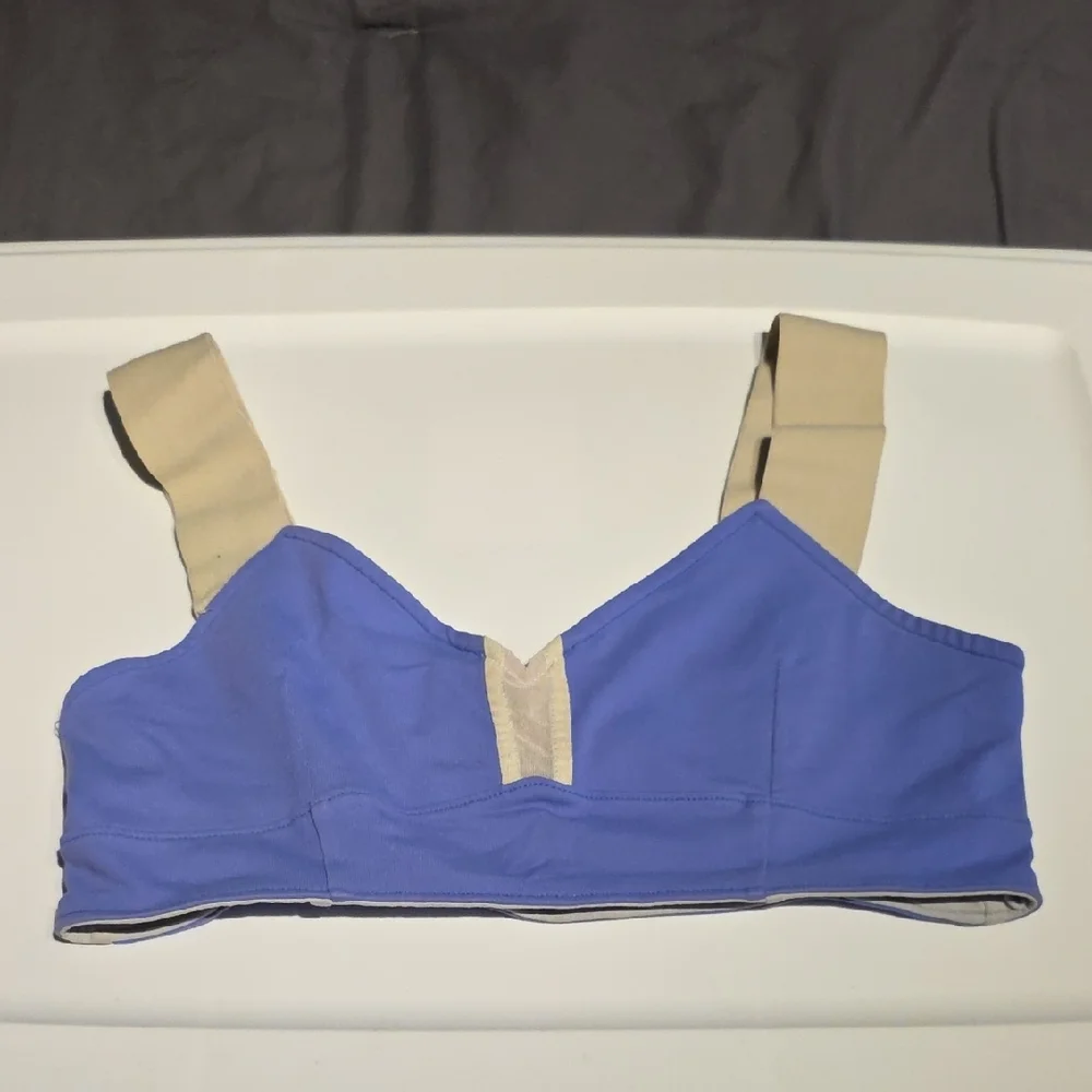 ALO Reversible Blue and Beige Sports Bra